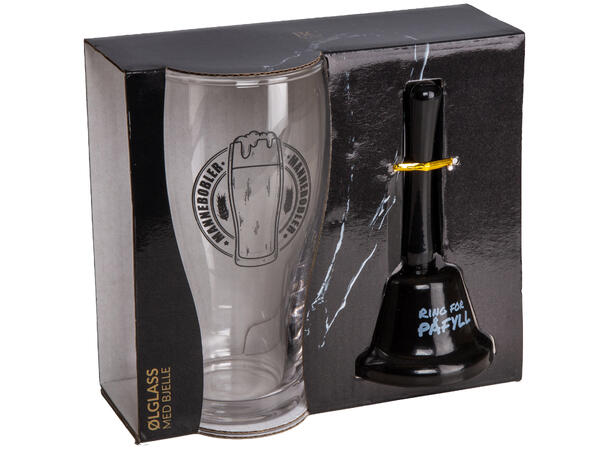 Ølglass m/bjelle Mannebobler 0,5l 16cm Bjelle: Ring for påfyll 