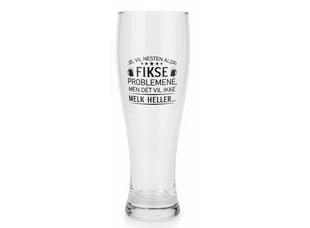 Ølglass m/coaster Fikse melk 0,5l 21cm 