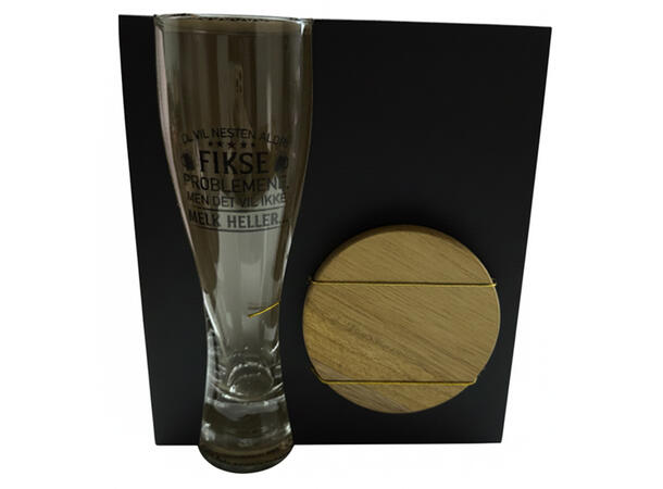 Ølglass m/coaster Fikse melk 0,5l 21cm 