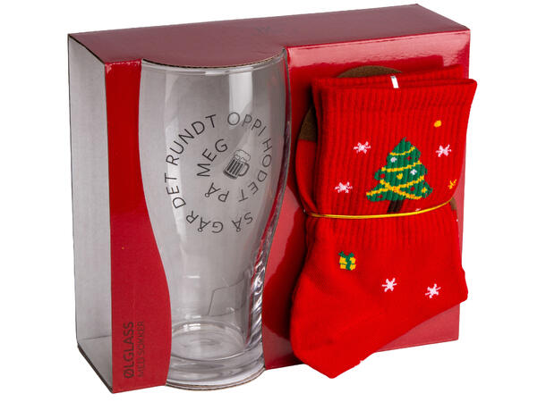 Ølglass m/sokk Så går...rundt 0,5l 16cm 