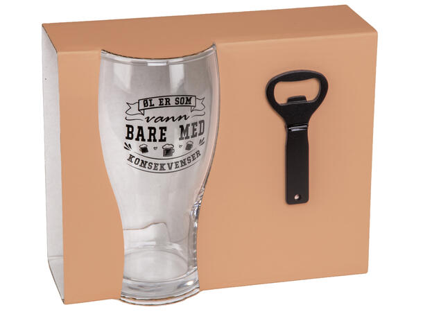 Ølglass m/åpner Konsekvenser 0,5L 16cm Volum: 570ml. Tåler oppvaskmaskin 