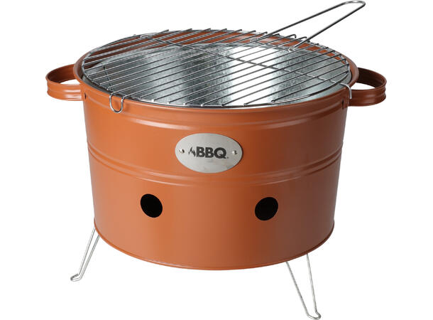BBQ Grill 34,5x20cm matt oransje m/print Tykt karbonstålmateriale 