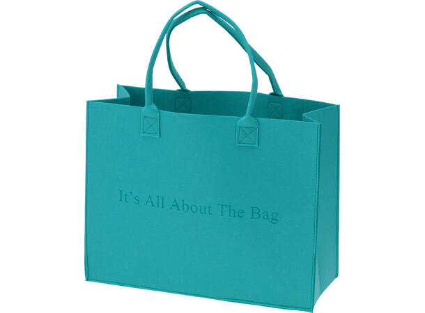 Bag filt 44x34cm med tekster 4ass Forpk 12stk Oransj aquablå rosa beige 