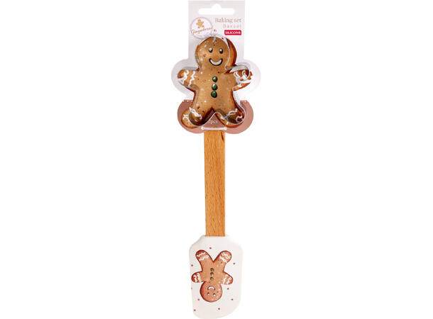 Bakesett Slikkepott m/kakeform 2ass 2 deler Slikkepott 26cm m/pepperkakeform 