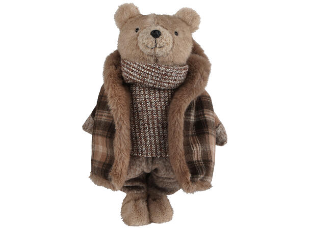 Bamse m/jakke brun plysj h:45cm 2ass 