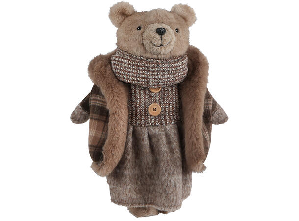 Bamse m/jakke brun plysj h:45cm 2ass 