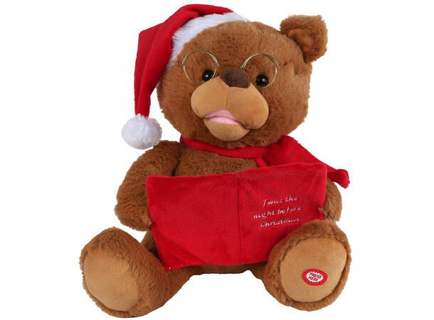 Bamse teddybjørn m/lue lesende 31cm 