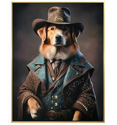 Bilde Lerretstrykk Sheriff hund 46x60cm Shiny foliert fototrykk med gullramme