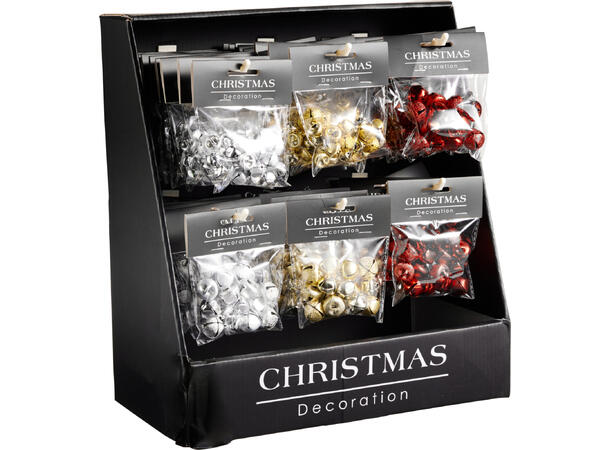 Bjelle metall Rød Gull Sølv ass variant Display 54stk 