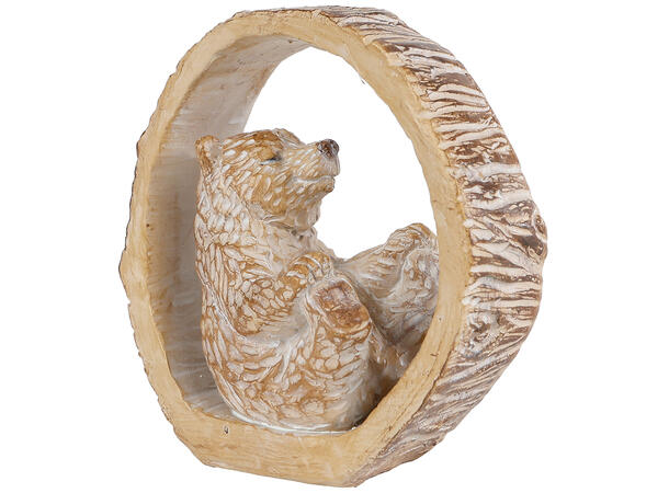 Bjørn tre brun polyresin 8x5x9cm 3ass 