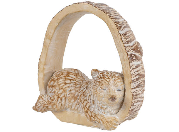 Bjørn tre brun polyresin 8x5x9cm 3ass 