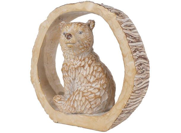 Bjørn tre brun polyresin 8x5x9cm 3ass 