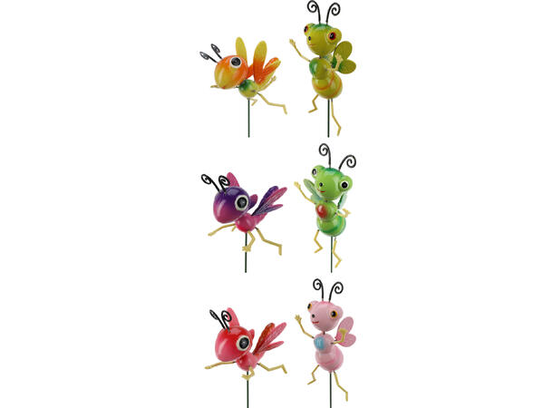 Blomsterpinne insekter PP 62cm 6ass Selges kun forpakning 36ass 