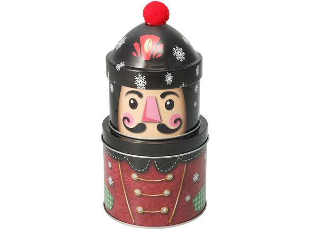 Boks metall julemotiv 11x21cm 2stk 4ass Forpk 12stk V:160gr Topp 9x13 Bunn 11x9 