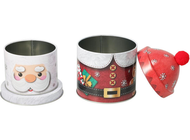 Boks metall julemotiv 11x21cm 4ass 2stk Vekt:160gram Topp:9x13cm Bunn:11x9cm 