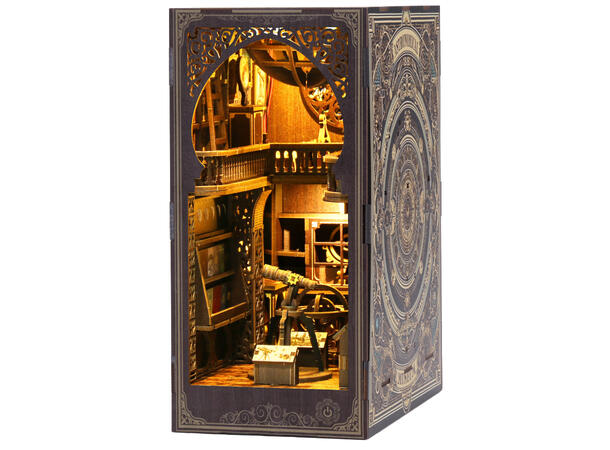 Book Nook Museum Astronomi 23x18.5x11cm MDF papir stoff LED lys uten batteri 