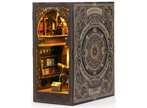 Book Nook Museum Astronomi 23x18.5x11cm MDF papir stoff LED lys uten batteri 