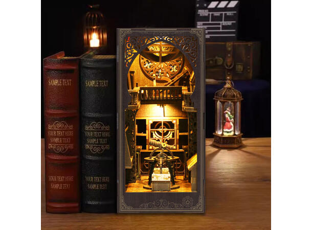 Book Nook Museum Astronomi 23x18.5x11cm MDF papir stoff LED lys uten batteri 