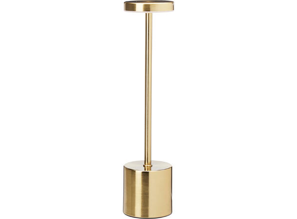Bordlampe LED gull metall 8x34cm Dimbart varm/kald/mikset lys, USB inkl 