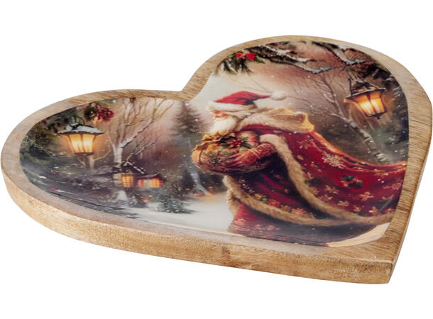 Brett Julemotiv mangohjerte 26x25cm 3ass 