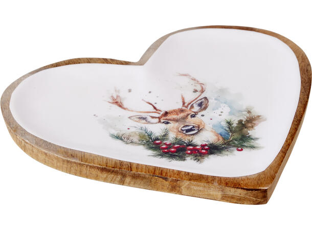 Brett Julemotiv mangohjerte 26x25cm 3ass 
