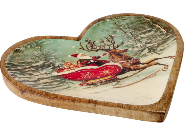 Brett Julemotiv mangohjerte 26x25cm 3ass 