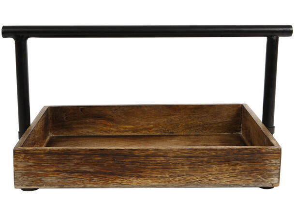 Brett mangotre m/metall 40x26x22cm 