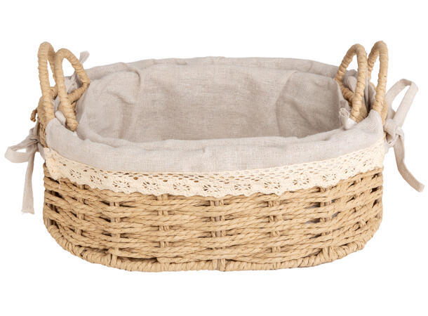 Brødkurv flettet m/stoff 29x21x10cm s/2 24x17x9cm 29x21x10cm 