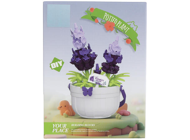 Byggesett blomsterpotte mini kloss 9ass Display 9stk 173-220 deler 