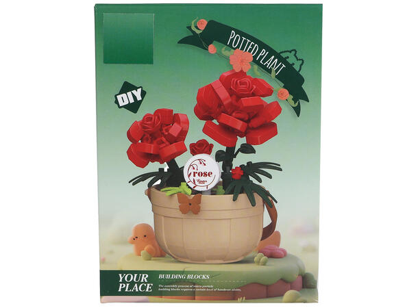 Byggesett blomsterpotte mini kloss 9ass Display 9stk 173-220 deler 