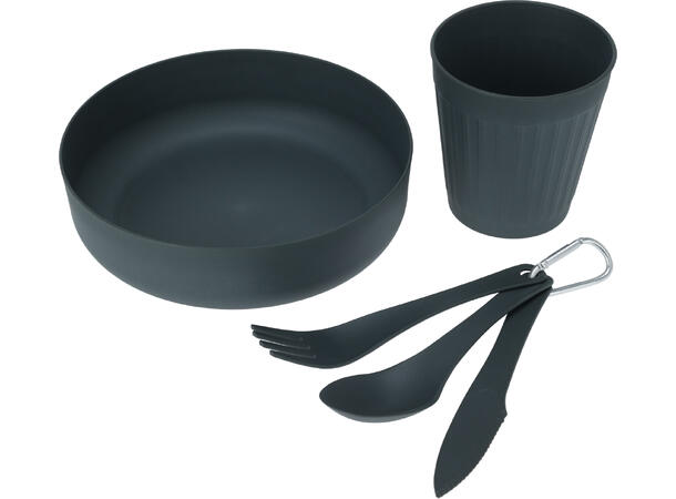 Campingsett Bestikk skål fat s/7 PP-materiale 