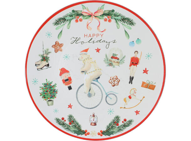 Dekketallerken julemotiv 33cm 3ass Forpk 24stk 