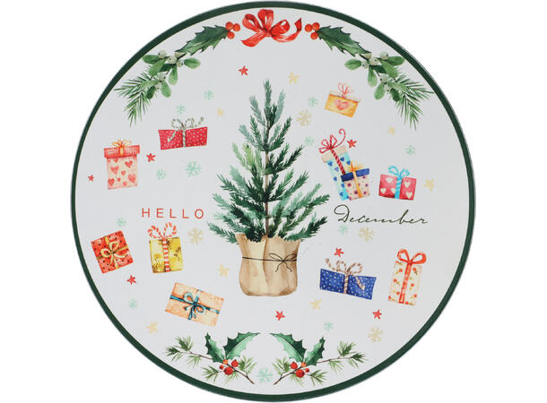 Dekketallerken julemotiv 33cm 3ass Forpk 24stk 