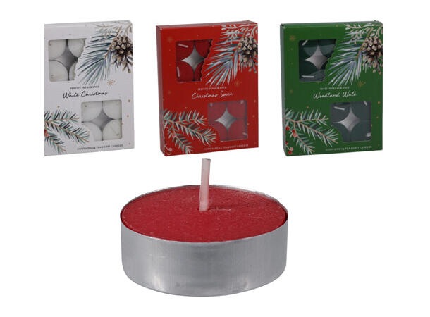 Duftlys Telys 24stk Rød Grønn Hvit 3ass Brenntid 3t 