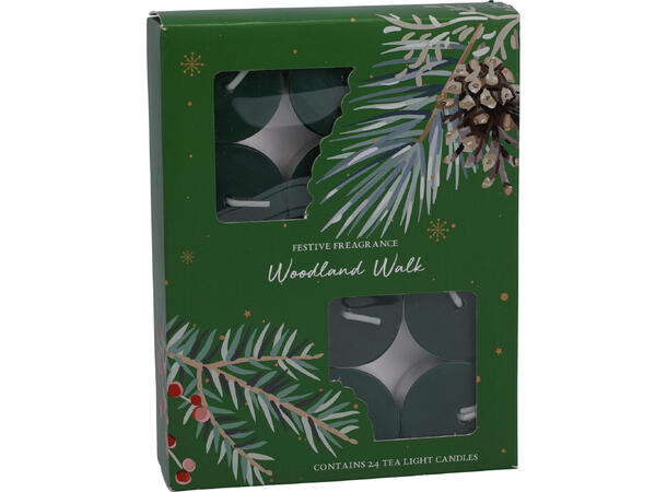 Duftlys Telys 24stk Rød Grønn Hvit 3ass Brenntid 3t 