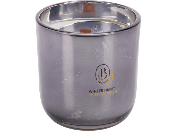 Duftlys glass m/treveke 9x9,5cm Vekt: 190gr voks 2ass Brenntid: 26 timer 