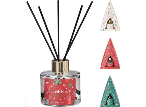 Duftolje 100ml juletre 3ass Rød Grønn Hvit Nektarin Fiken Rose 