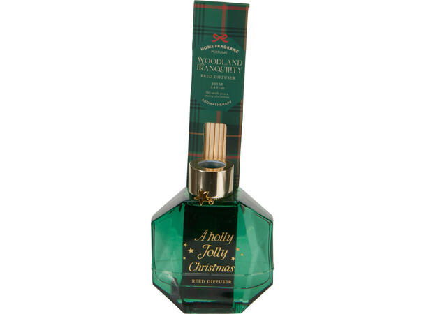 Duftolje 100ml sekskant rutet 8x10cm 2as Rød Grønn Duft: Høstbær Skog 