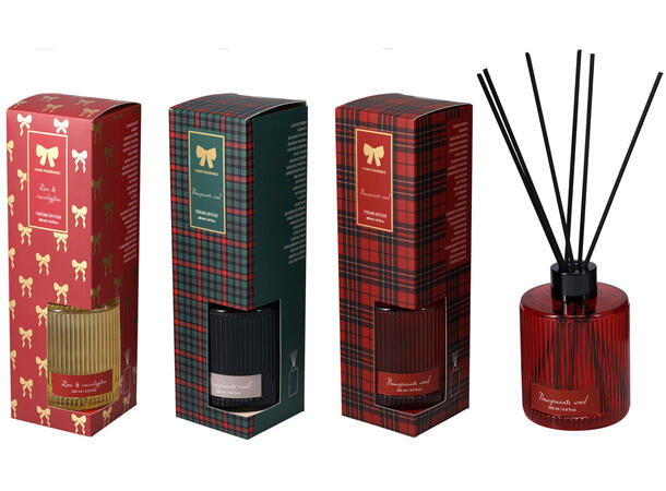 Duftolje 200ml Ruter Sløyfer 3ass Rød Burgunder Grønn 