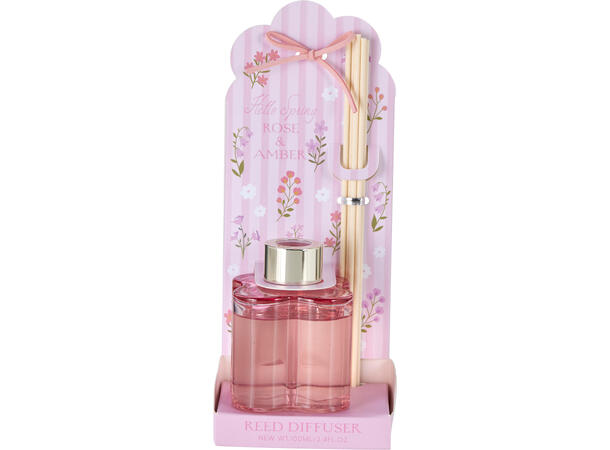 Duftolje m/pinner 7,5x8cm 100ml 3ass 100 ml diffuser i blomsterform 