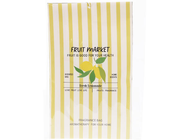 Duftpose 9x14cm stripet 3ass Display:24stk Sitron,lemon,granateple 