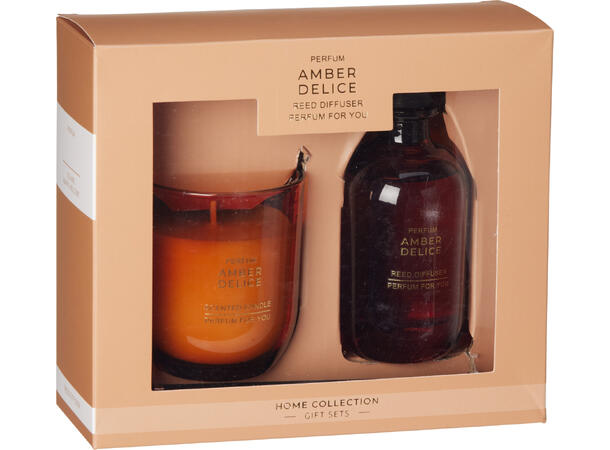 Duftsett lys 7x8cm 100ml olje 3ass Forpk 12stk Brenntid 24timer 