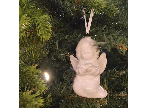 Engel Hvit Porselen 9cm 3ass Display med 24 stk 