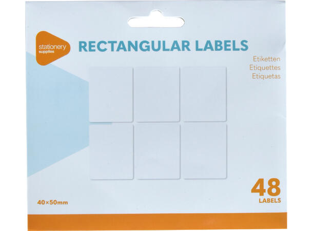 Etikett Label 2str 120stk / 48stk 2ass 3,8cmx1,9cm og 5x4cm 