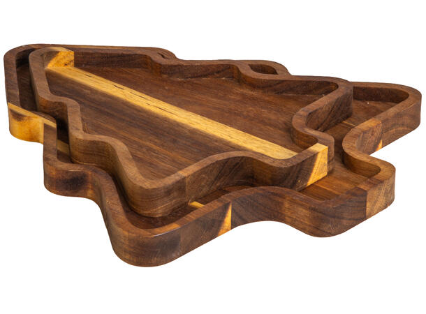 Fat juletre naturfarget akasie 25x20x2cm 