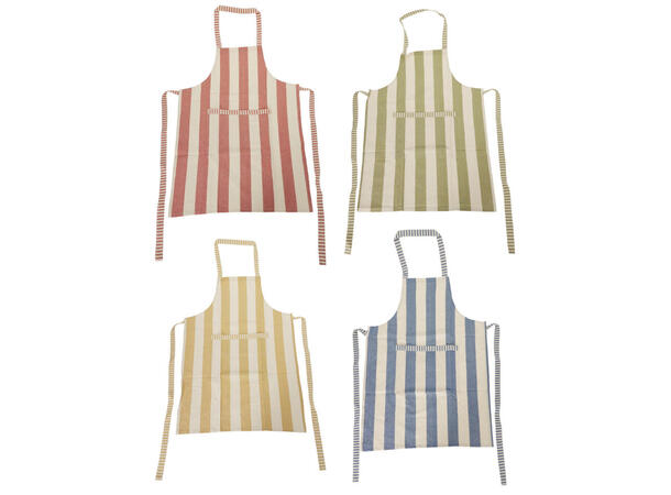 Forkle stripet bomull 84x60cm 4ass Justerbar passform 