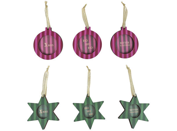 Fotoramme Jul rød/grønn tre 9x12cm 2ass 