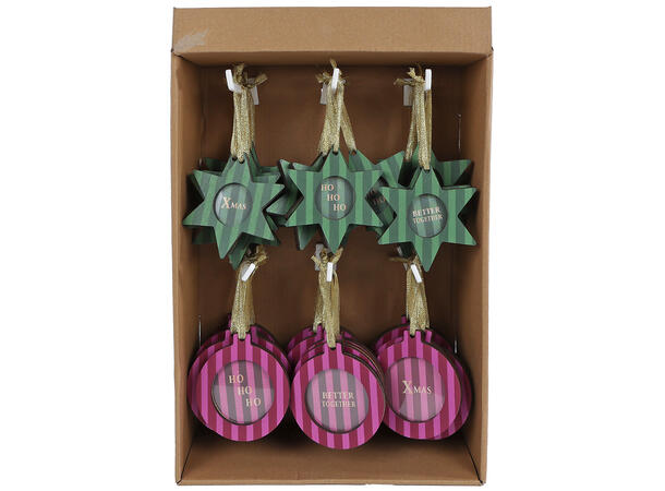 Fotoramme Jul rød/grønn tre 9x12cm 2ass 