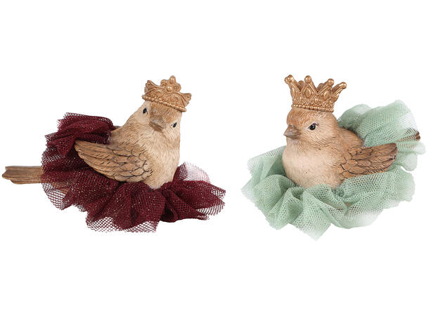 Fugl ballerina lys brun polyresin 11cm 