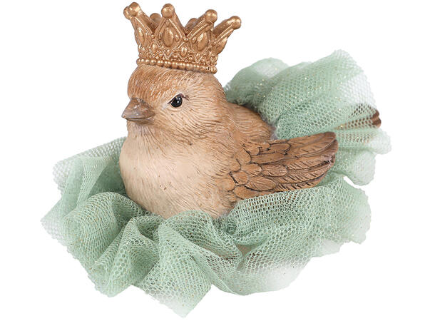 Fugl ballerina lys brun polyresin 11cm 